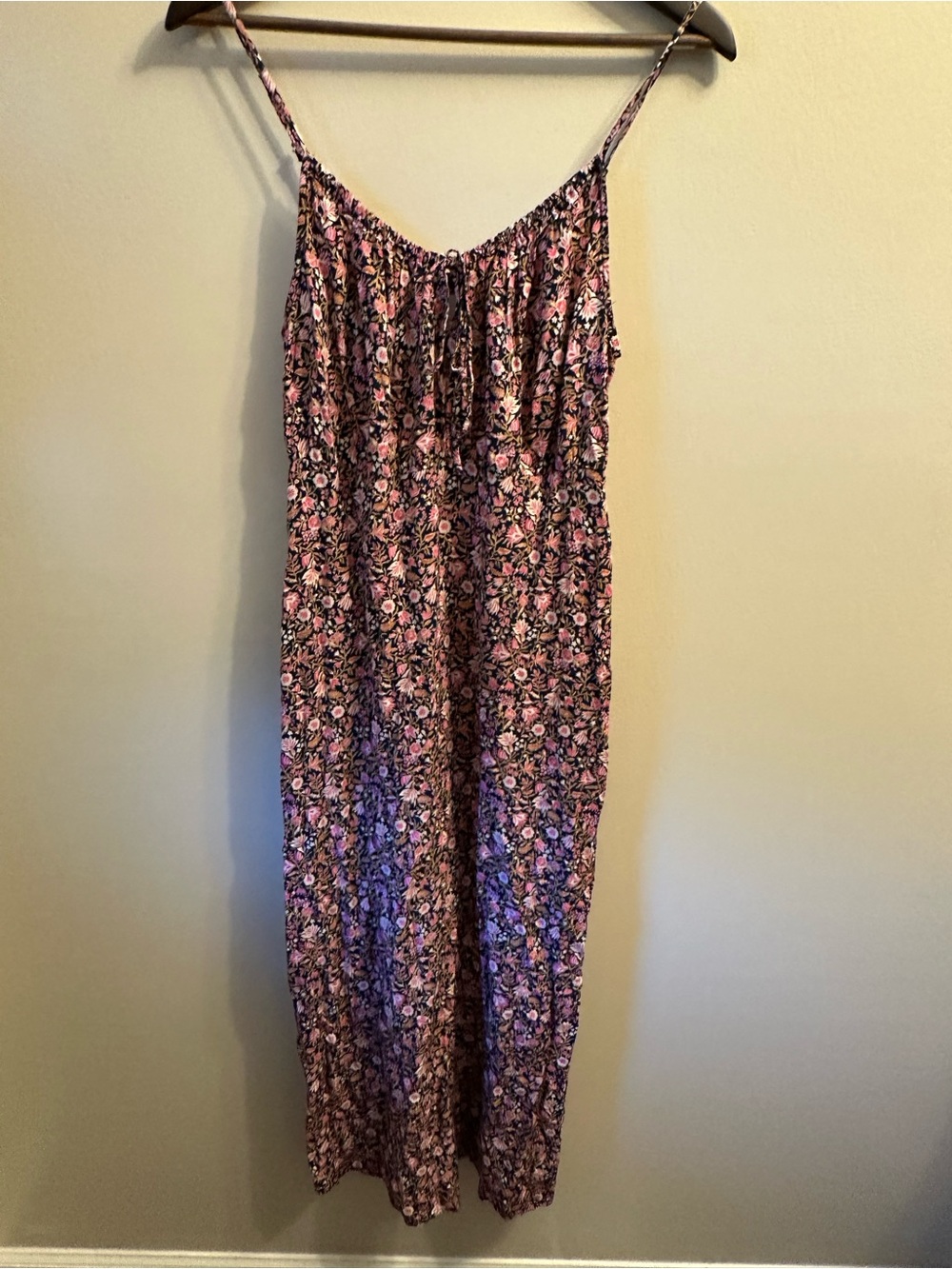 #344 Old Navy Pink Floral Spaghetti-Strap Maxi Jumpsuit
